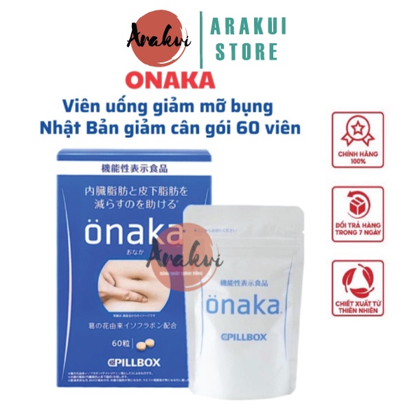 Viên uống giảm mỡ bụng Onaka Nhật Bản giảm cân gói 60 viên