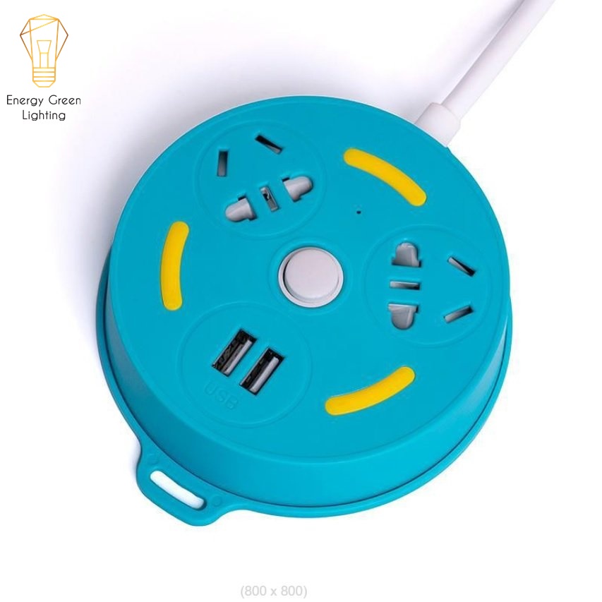 Ổ Cắm Điện Energy Green Lighting Thông Minh Chuyển Đổi Đa Chức Năng OD-343 Dây Dài 1m8 - Chuẩn Sạc An Toàn