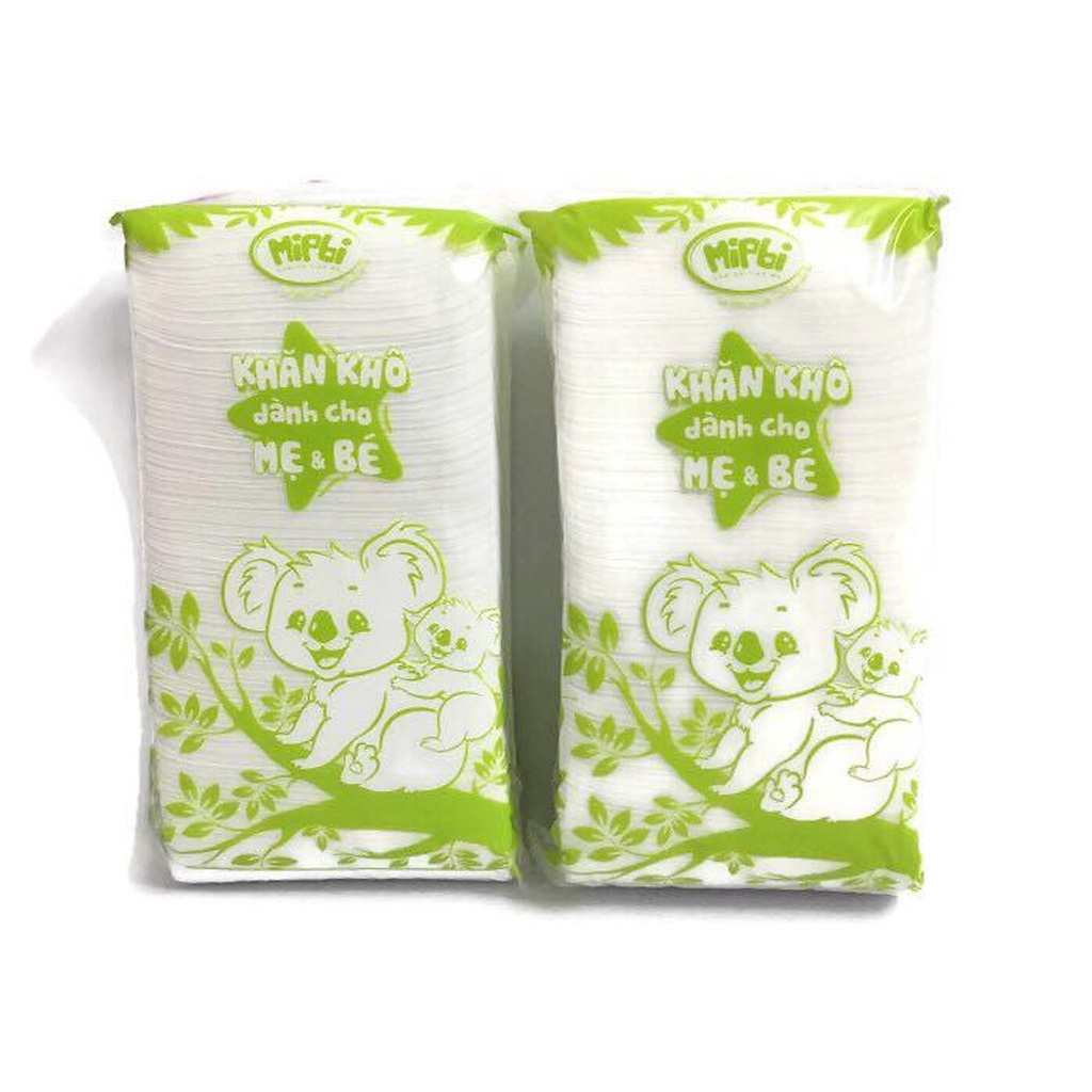 Khăn giấy khô đa năng Mipbi 260-600g, khăn vải khô cho bé sợi bông tự nhiên - Monnie Kids