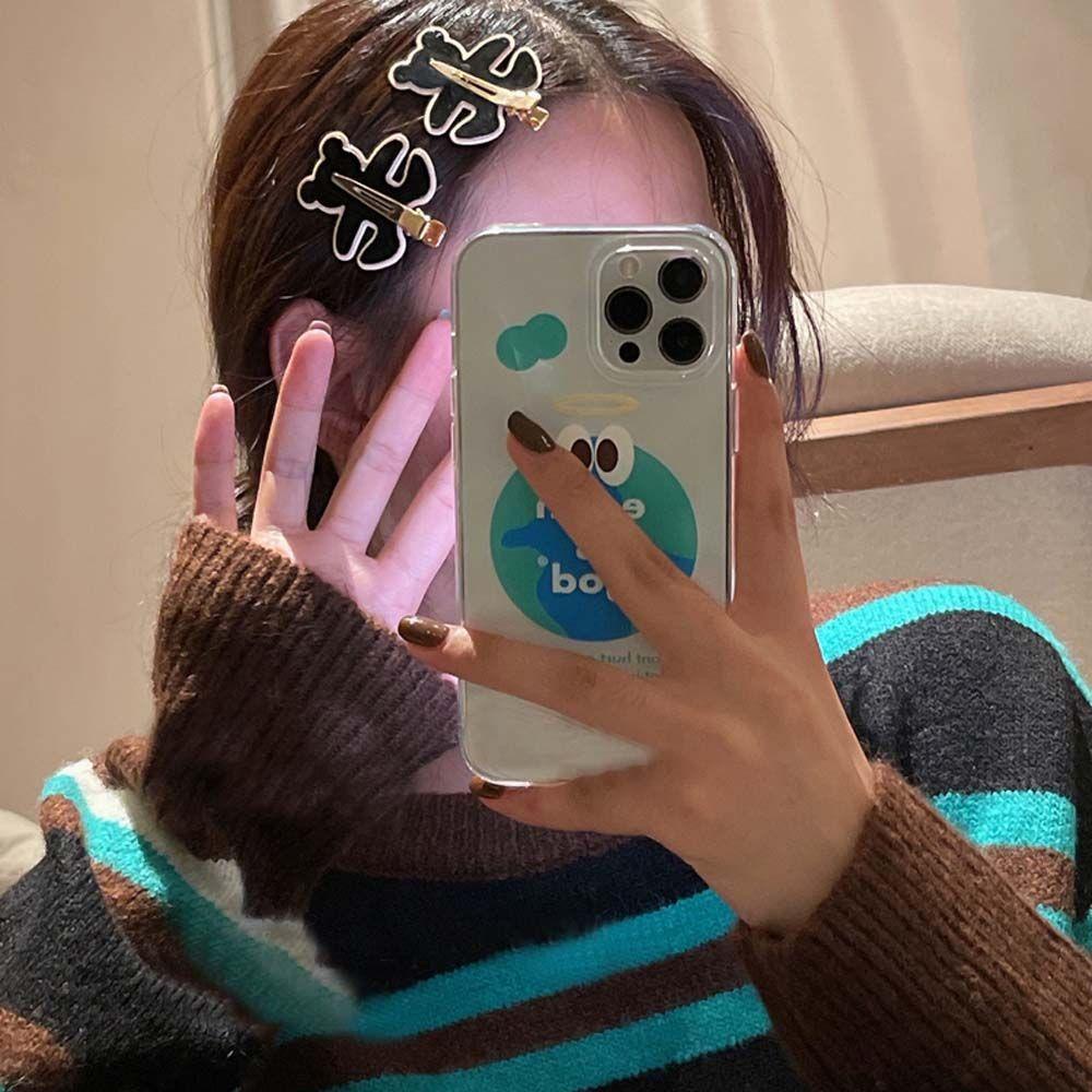 Kẹp Tóc Mỏ Vịt Bằng Acrylic Không Để Lại Dấu Vết Họa Tiết Ca Rô Dành Cho Nữ DANILO