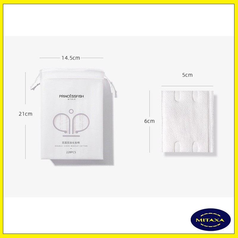 Bông tẩy trang Princessfish, 100% sợi thực vật, 228 miếng | BigBuy360 - bigbuy360.vn