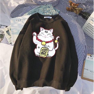 Áo nỉ “MÈO THẦN TÀI” ĐEN