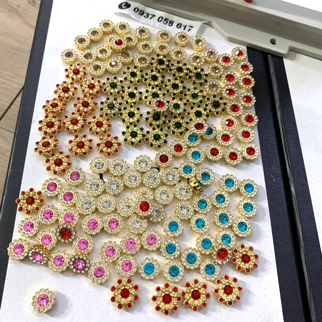 Hạt đá đít nhựa set 10 viên( dùng cho kìm bấm hạt hoặc dán )