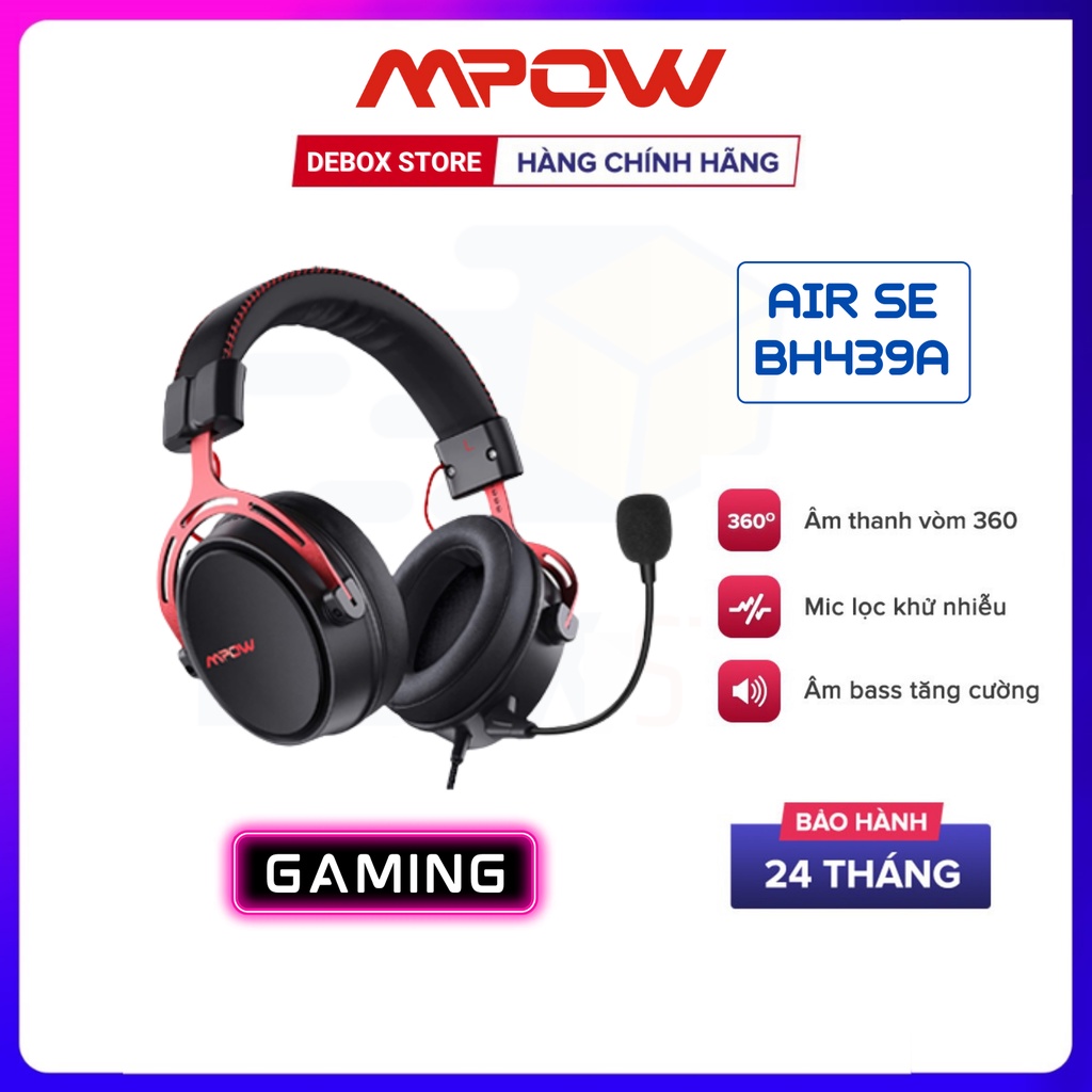 【Giao hàng nhanh】Tai Nghe Gaming MPOW Air SE BH439A Âm Thanh Vòm 360 Độ, Bass Tăng Cường, Mic Chống Ồn - BH 24 Tháng