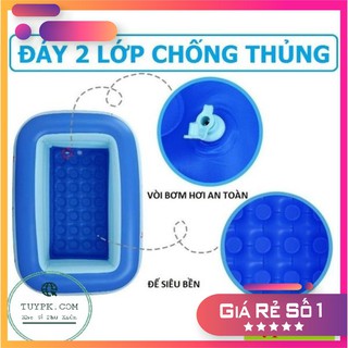 Bể bơi, Hồ bơi Phao 1m5 DÀY DẶN, ĐÁY CHỐNG TRƯỢT, TẶNG BỘ VÁ PHAO