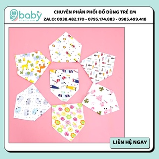 [CHỈ BÁN SỈ] Khăn yếm tam giác 2 lớp cotton có cúc bấm cho bé