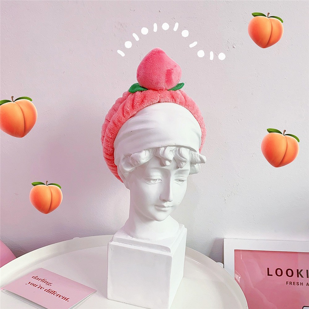 Băng Đô Turban Quả Đào 3D Peach Vải Bông Nhung Dày Dặn Siêu Mềm Mướt Cute,Băng đô quả đào ulzzang