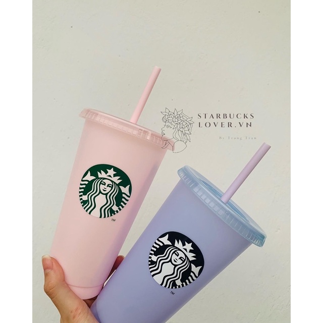 |CHÍNH HÃNG| SET STARBUCKS LY NHỰA ĐỔI MÀU PASTEL 473ml