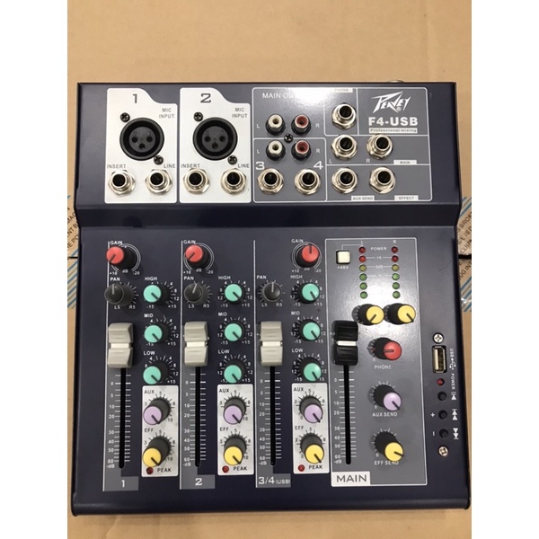 Mixer F4 có cổng USB tiện lợi, bàn trộn mixer mini nhỏ xinh
