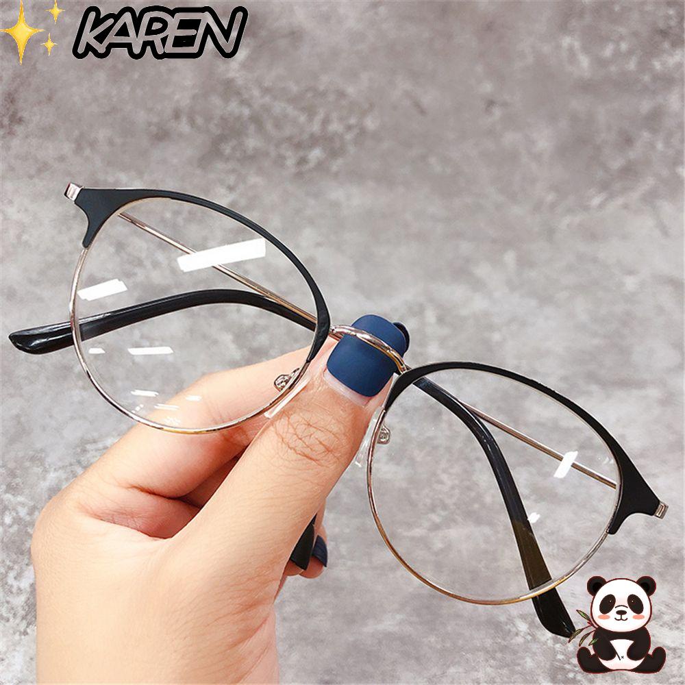 Mắt Kính Gọng Tròn Bằng Kim Loại Siêu Nhẹ 1.0~-4.0 Phong Cách Cổ Điển Thời Trang Unisex