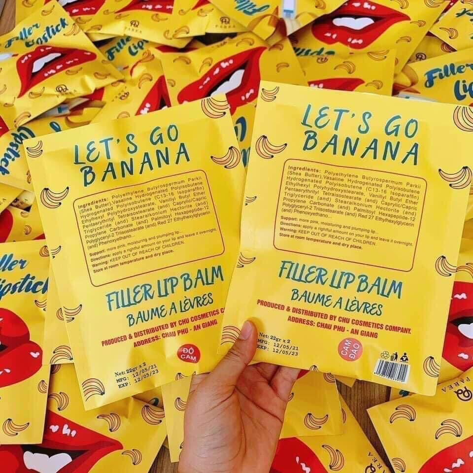 Son Filler Collagen Chuối Khử Thâm Parea cùng son màu giúp môi căng mọng hồng hào - DORIS_STORE