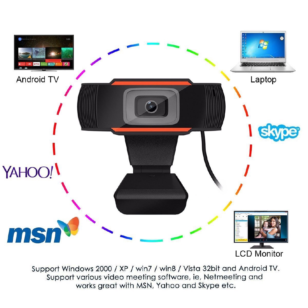 Máy Webcam chất lượng HD 480P có micro chuyên dụng cho máy tính laptop