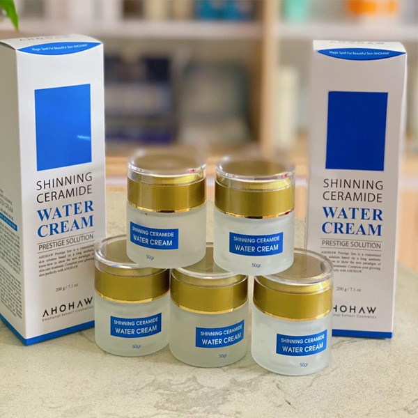 Kem Cấp Nước  Ahohaw Shining Ceramide Water Cream Cung Cấp Độ Ẩm,Căng Bóng, Phục Hồi Dâ