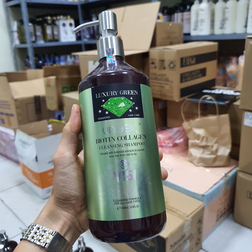 Dầu Gội Xả BIOTIN & COLLAGEN LUXURY GREEN CLEANING SẠCH GÀU - Hương thơm Nước Hoa Đủ 5 Mùi cặp 1000ml hàng chính