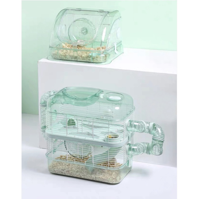 Lồng hamster đủ phụ kiện bằng mica trong suốt  Mẫu mới 2022