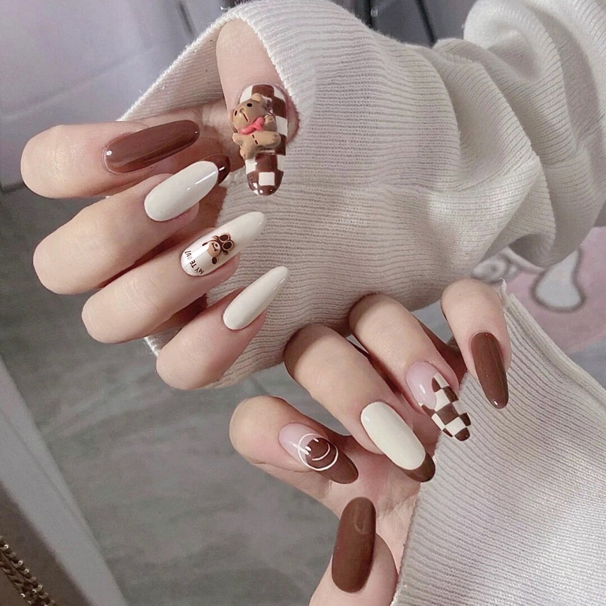 [ KR ] Móng KARO - SỌC - BI  [Đóng Hộp 24 Chiếc Đủ Size - Sẵn Keo Và Dụng Cụ] BST