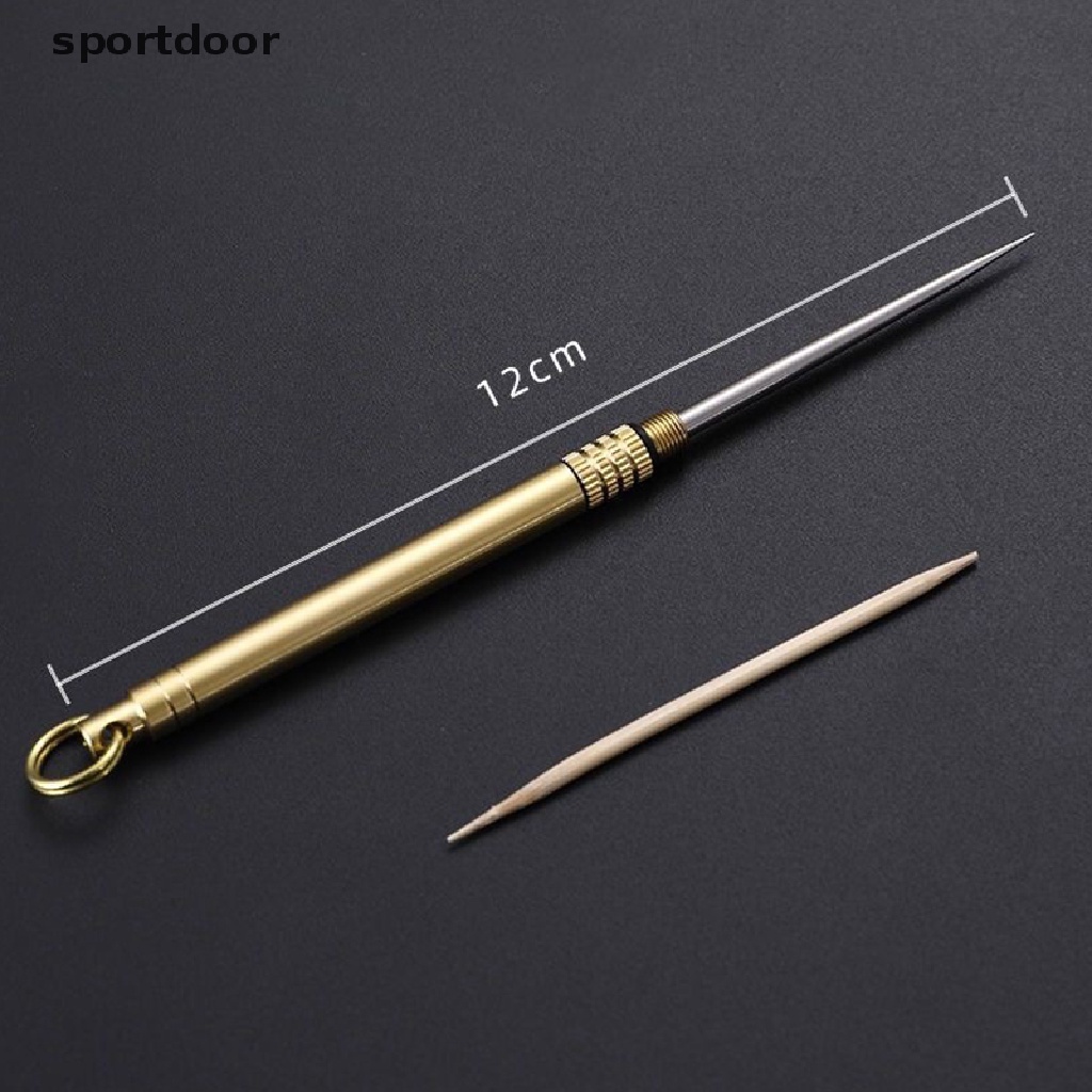 Tăm xỉa răng tự vệ sinh tiện dụng bằng hợp kim titan sử dụng khi đi cắm trại