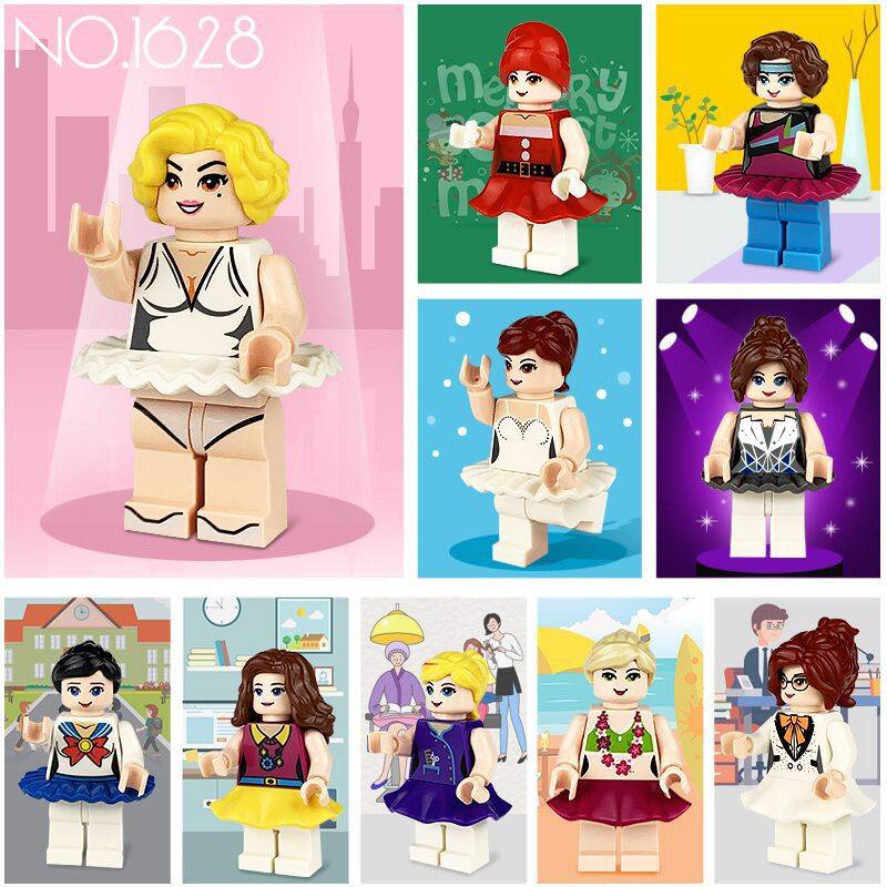 Các khối xây dựng hoạt hình hoạt hình, đồ chơi Lego, đồ chơi giáo dục sớm đồ chơi hình lego minifigures