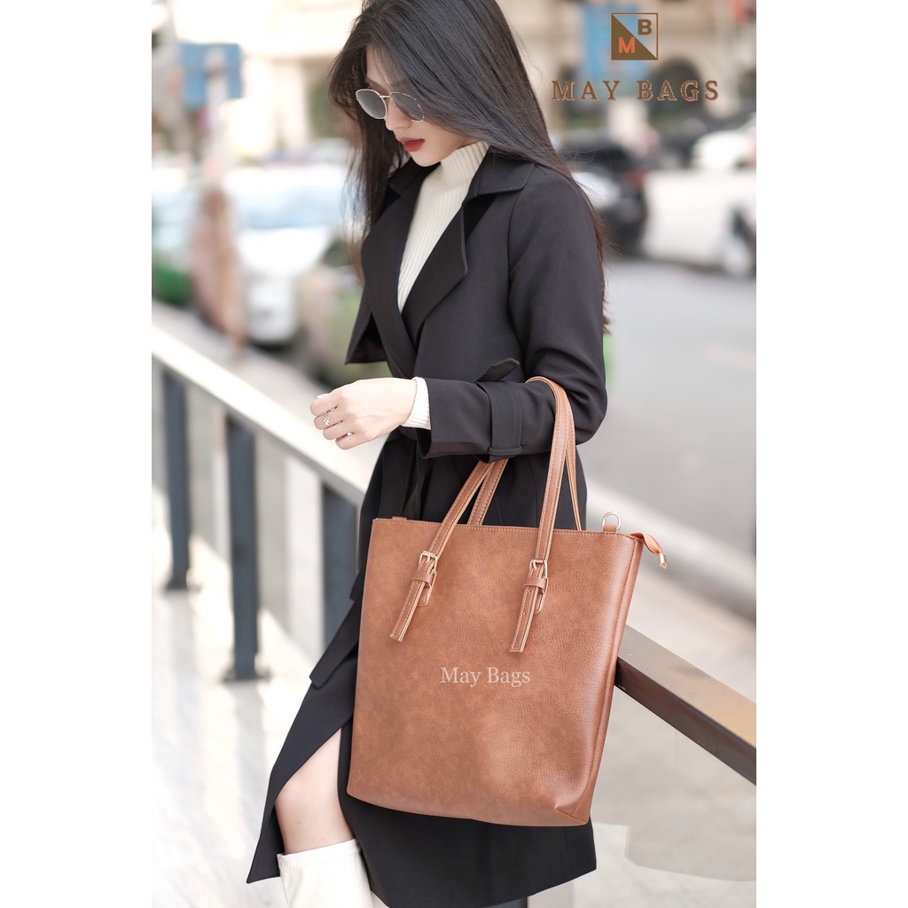 Túi xách nữ Binky Bags túi đeo vai bản to đựng vừa laptop tài liệu chất da cao cấp của May Bags