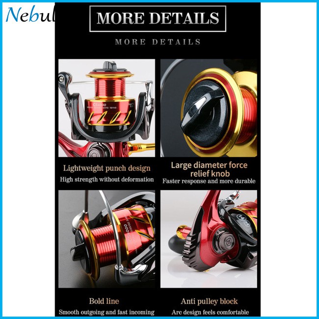 Carved Spool Fishing Reel Spinning Reel Metal Cnc Rocker Arm Longthrow Rock Fishing Line Reel