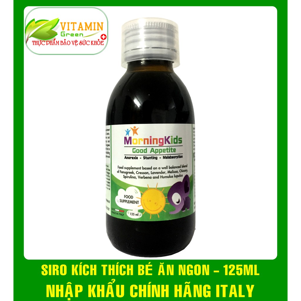 SIRO KÍCH THÍCH BÉ ĂN NGON MORNINGKIDS GOOD APPETITE (125ml) | NHẬP KHẨU CHÍNH HÃNG ITALY