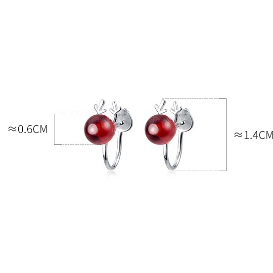 Khuyên tai bạc Ý s925 đá Garnet đỏ G4302 - AROCH Jewelry