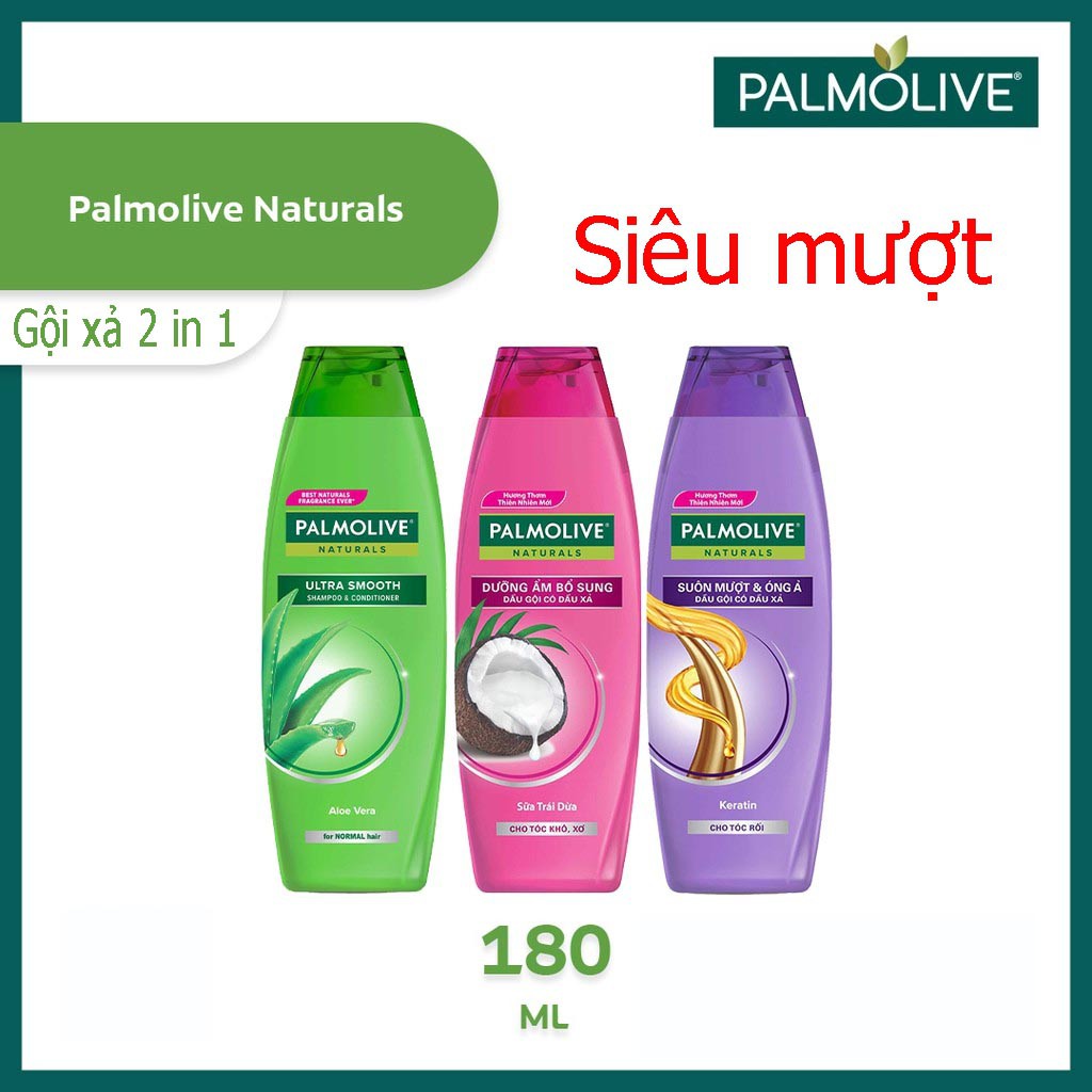 Dầu gội xả Palmolive siêu mượt 2in1 180ml