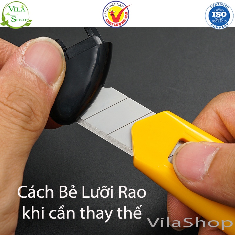 Dao Rọc Giấy Loại To, Dao Cắt Đa Năng Chính Hãng SDI Cutter Knife 0423 (Tặng 1 Lưỡi Dự Phòng Trong Thân Dao)