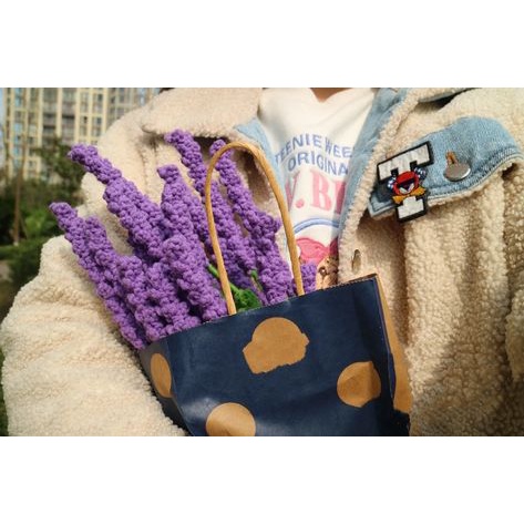 Hoa lavender len handmade len sợi- 1 cành