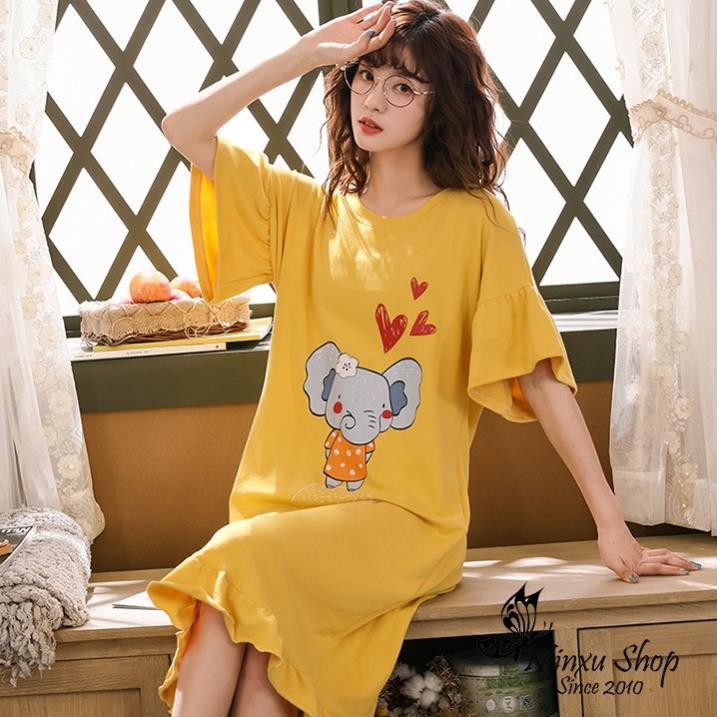 Váy Dáng Suông Cotton - Mặc Ở Nhà Xinh Xắn, Dễ Thương Cho Các Bạn Nữ ་ ྇