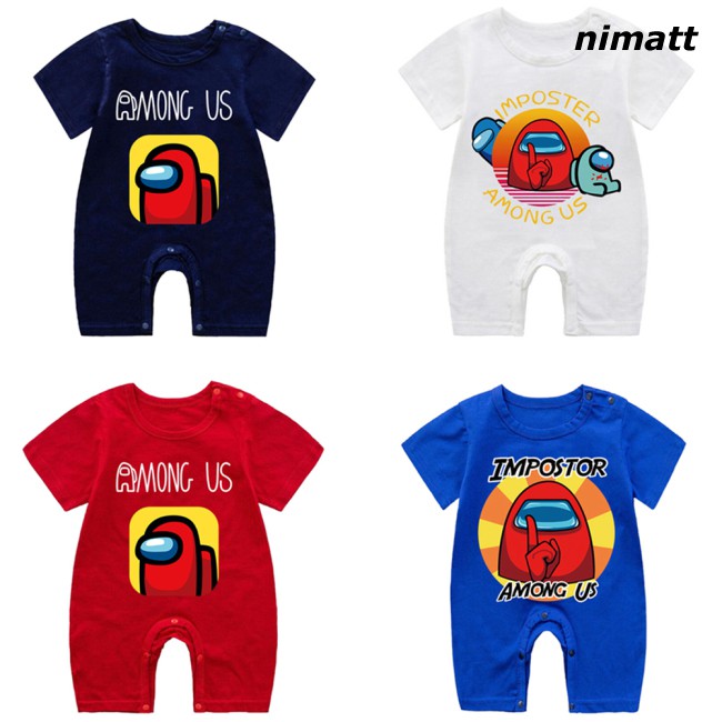 Jumpsuit Tay Ngắn Chất Cotton Hoạ Tiết In Cho Bé 0-2 Tuổi