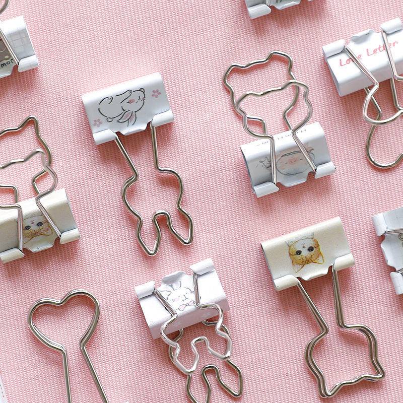 ⭐ iLado ⭐ 【4 PCS】 Kẹp tài liệu mini Kẹp Bướm kẹp nhựa kẹp kim loại Văn phòng phẩm Cute Animals Học Sinh kẹp giấy đồ dùng học tập Acrylic Tiện Dụng Cho Học Sinh cho trường học văn phòng dễ thương