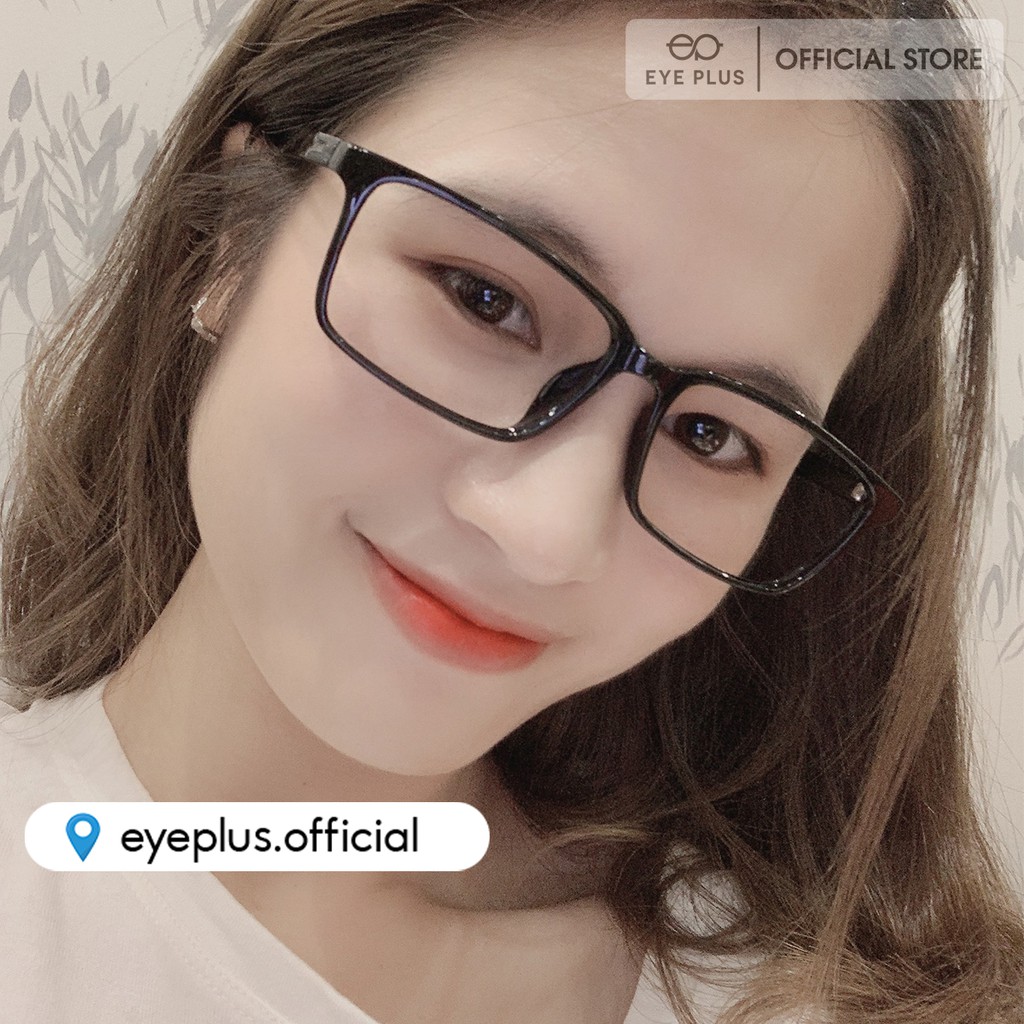 Gọng kính cận nam nữ thời trang EYE PLUS nhựa dẻo dáng vuông phối sọc N240-091 | BigBuy360 - bigbuy360.vn