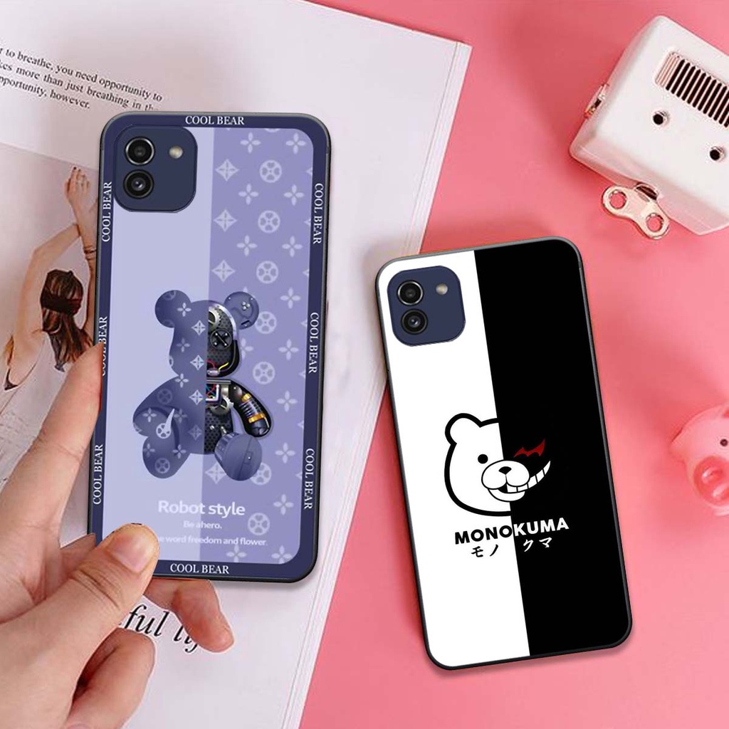 Ốp lưng Samsung A03 HÀNG LOẠI 1  in hình gấu cá tính. Vỏ lưng SS galaxy chính hãng