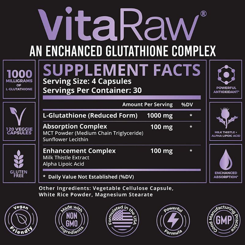 Viên Uống Trắng Da L-glutathione 1000mg Alpha lipoic acid, MCT, Milk thistle Giảm Thâm NámN, Tàn Nhang 30 ngày