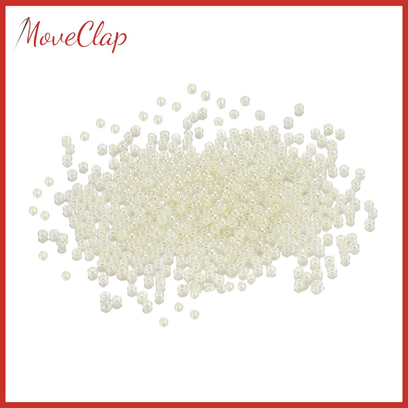 [giá giới hạn] 9000Pcs Glass Seed Beads Small Spacer Bead Necklace Jewelry Finding White