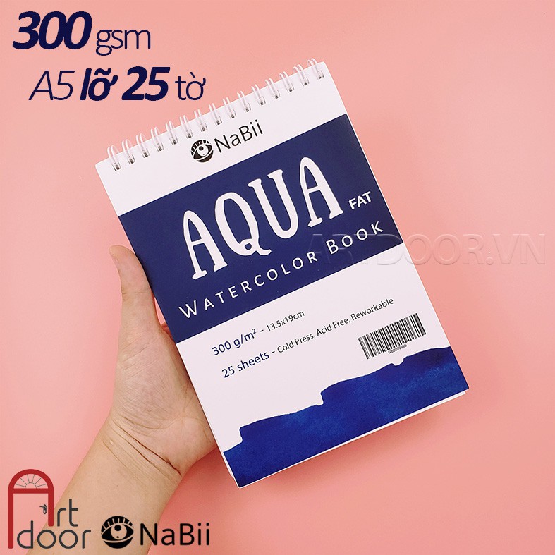 [ARTDOOR] Sổ Giấy vẽ màu nước NABII Aqua Fat, vẽ chì Ima