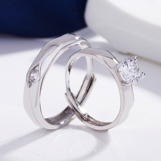 [Freeship] Nhẫn cặp đính đá thời trang cách điệu/ Bạc cao cấp. Nhẫn Nam/ Nhẫn nữ