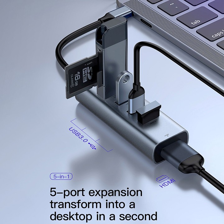 HUB Type-C ra HDMI và USB Baseus