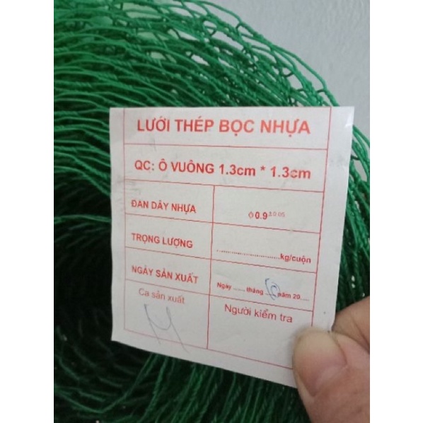 1m lứoi mắt cáo , lứoi sắt bọc nhựa màu xanh khổ cao 60cm ( giá bán 1m)