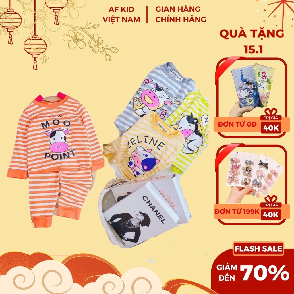 Bộ Thu Đông Dài Tay Cho Bé, Bộ Minky Mom Dài Tay Cho Bé Trai Bé Gái Họa Tiết Sọc Đáng Yêu chất liệu cao cấp mềm mịn