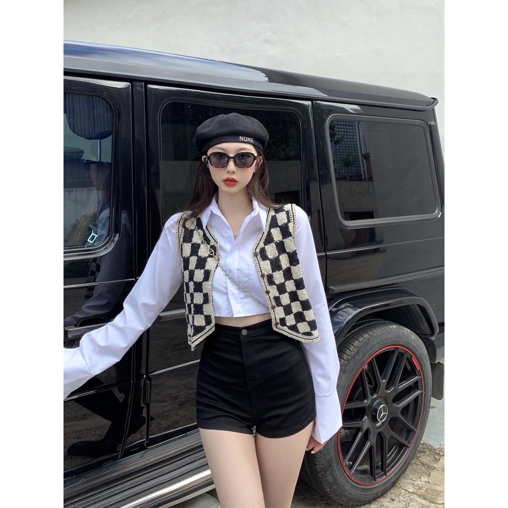 Áo khoác cardigan không tay họa tiết kẻ sọc phong cách cổ điển thời trang cho nữ
 | BigBuy360 - bigbuy360.vn