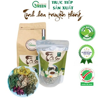 Trà củ sen thảo mộc, trà củ sen dưỡng sinh kết hợp trà hoa và trà quả VietGreen dạng gói