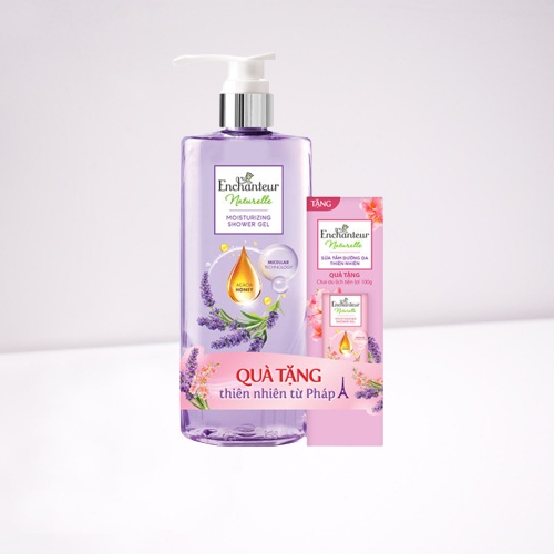 Sữa tắm dưỡng da thiên nhiên Enchanteur Naturelle hương Lavender 510gr + Sữa tắm 100g