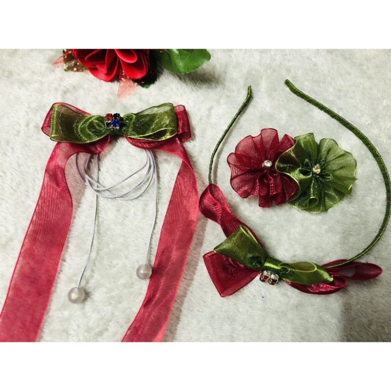 Combo băng đô, cột tóc, kẹp nơ tinh tế cho bedcgaf