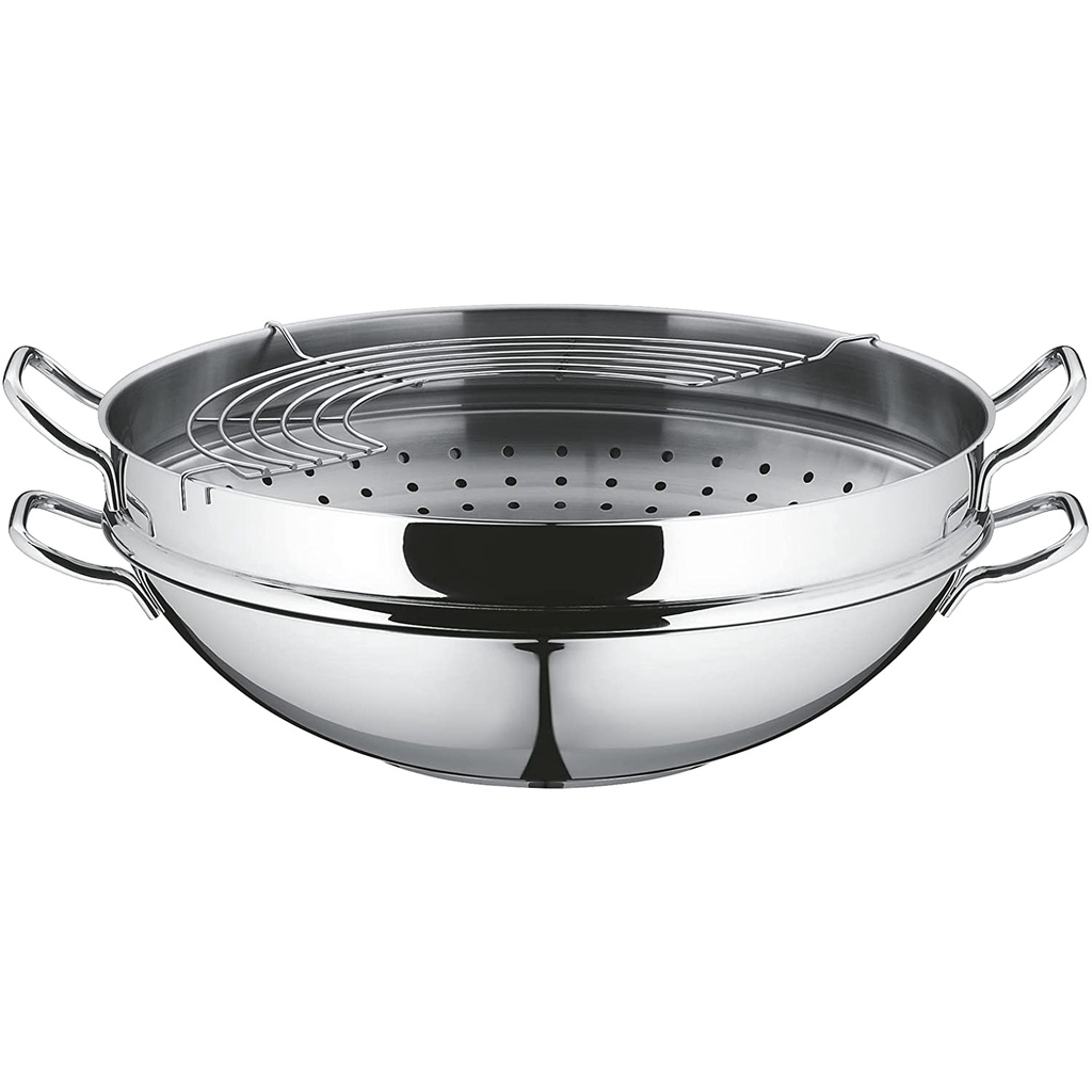 Chảo hấp WMF Wok Macao 36cm vung kính [nhập Đức chính hãng]