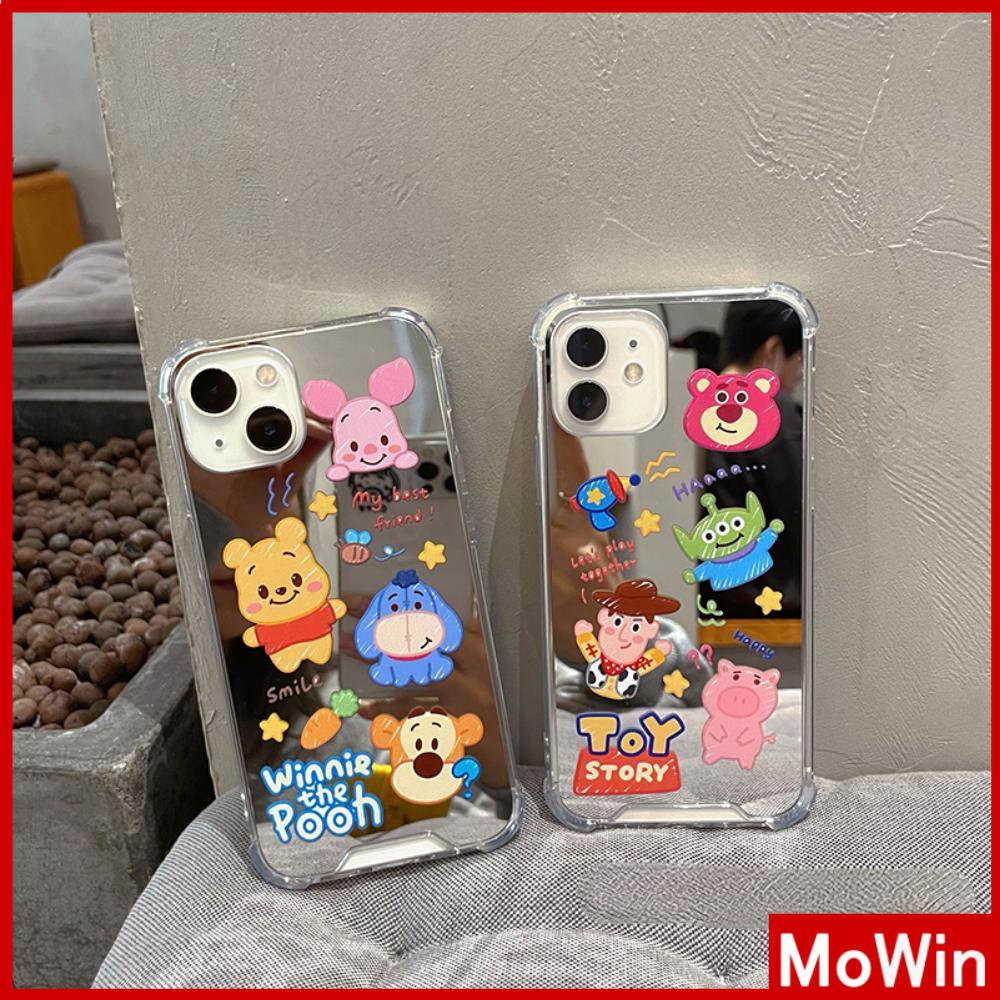 Ốp điện thoại acrylic tráng gương hoạt hình túi khí chống sốc thích hợp cho iPhone 11 13 Pro Max 12 Pro Max 7 Plus XR