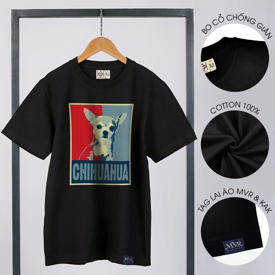 Áo thun nam nữ cổ tròn Chú chó chihuahua dễ thương cho sen iu boss MVR  KK3837