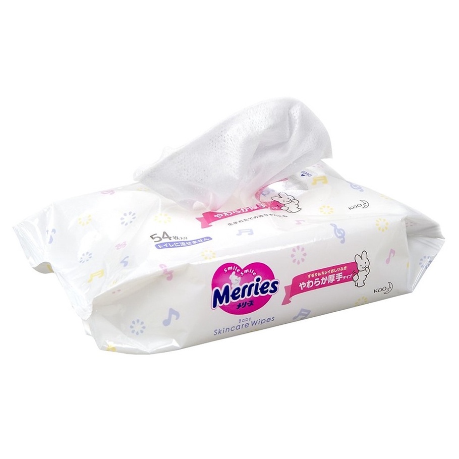 Khăn giấy ướt Merries Baby Skincare Wipes Nhật Bản (gói 54 tờ)