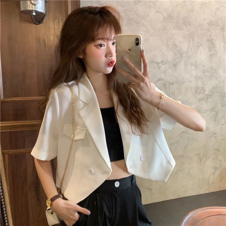 Áo khoác vest tay ngắn thiết kế mới thời trang dành cho nữ | BigBuy360 - bigbuy360.vn